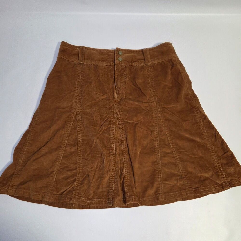 Athleta Whenever Corduroy Skirt Brown/ Tan A Line Flare sz 4